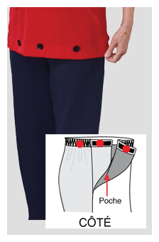 Pantalons adaptés avec ouverture VELCRO sur les cotés